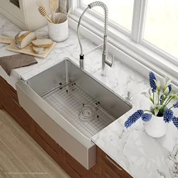 Kraus KHF200-33 Stainless Steel Farmhouse Sink - Durable & Elegant
