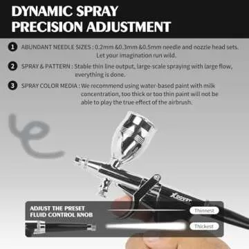 XDOVET Dual-Action Trigger Airbrush Kit Air Brush Painting Set with 0.3mm/0.5mm/0.8mm Needles,2cc/5cc/13cc/20cc/40cc Paint Cup, Air Hose for Tattoo, Makeup, Nail, Model, Art Hobby - for Pro & Beginner