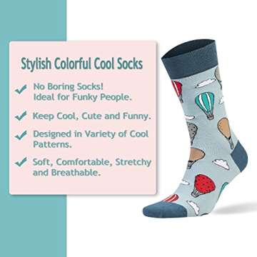 Colorful Casual Cotton Socks Funny and Cool Socks Unisex 1 Pair (Style 8)