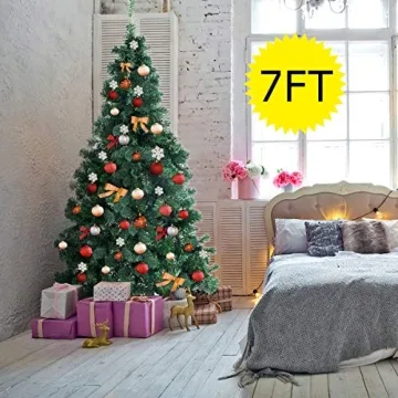 COSTWAY 7Ft PVC Christmas Tree Holiday Decor for All