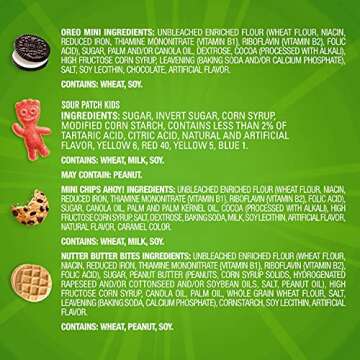 OREO Mini Cookies, CHIPS AHOY! Mini Cookies, SOUR PATCH KIDS Candy & Nutter Butter Bites Cookies & Candy Variety Pack, 32 Snack Packs