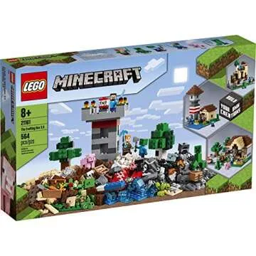 LEGO Minecraft The Crafting Box 3.0 21161 Minecraft Brick Construction Toy and Minifigures, Castle and Farm Building Set, Great Gift for Minecraft Players Aged 8 and up (564 Pieces)