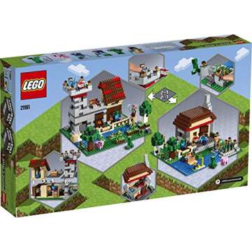 LEGO Minecraft The Crafting Box 3.0 21161 Minecraft Brick Construction Toy and Minifigures, Castle and Farm Building Set, Great Gift for Minecraft Players Aged 8 and up (564 Pieces)
