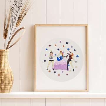 LETISH Star Embroidery Kit for Beginner with Art Vocalist Pattern Adults Starter DIY Needlepoint Cross Stitch Kits Hand Stitches Kit Craft Handy Sewing