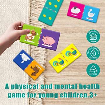 Farm Animals Matching Game,28 pcs Double-Side Dominoes Games,Animal Dominoes for Kids Ages 4-8,Super Fun Family Game,Make A Great Gift for Preschool,Educational Toys for 3+ Year Old
