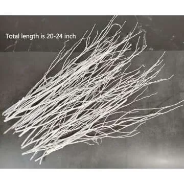 Decorative Birch Branches Decoration, 23 Inch Birch Stems for Wedding Decor,Dried Twigs for Christmas Decor (White)