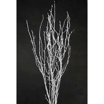Decorative Birch Branches Decoration, 23 Inch Birch Stems for Wedding Decor,Dried Twigs for Christmas Decor (White)