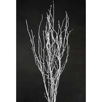 Decorative Birch Branches Decoration, 23 Inch Birch Stems for Wedding Decor,Dried Twigs for Christmas Decor (White)