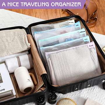 LANDNEOO 30 PCS Mesh Zipper Pouch, [ A 4 Size ] 13.3” x 9.3” Plastic Waterproof Zipper Bags, Large Mesh Bags for Travel Items Organizing Storage, Home Office Supplies