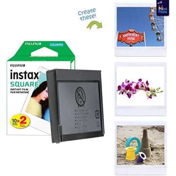 Fujifilm Instax Square SQ1 Instant Camera Chalk White with Carrying Case + Fuji Instax Film Value Pa...