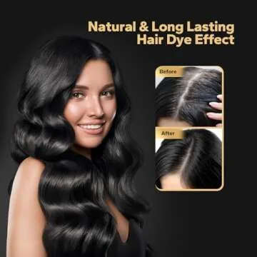 HyperHair Black Hair Dye Shampoo, Shampoo for Color Treated Hair, Hair Dye Shampoo 3 In 1, Black Hair Dye, Shampoo for Gray Hair for Women & Men, Long Lasting & Coverage