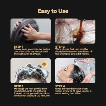 HyperHair Black Hair Dye Shampoo, Shampoo for Color Treated Hair, Hair Dye Shampoo 3 In 1, Black Hair Dye, Shampoo for Gray Hair for Women & Men, Long Lasting & Coverage