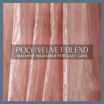 Elrene Home Fashions Korena Tie-Top Crushed Velvet Window Curtain Panel, Rustic-Chic Curtain Panel for Living Room or Bedroom, 52 Inches by 84 Inches, Blush, 1 Panel