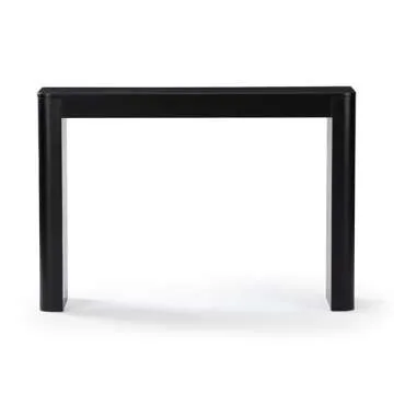 Plank+Beam Contour Console Table, 46 Inch, Solid Wood Sofa Table, Entryway Table for Hallway, Narrow Behind The Couch Table, Console Tables for Entryway, Living Room, Foyer, Easy Assembly, Black