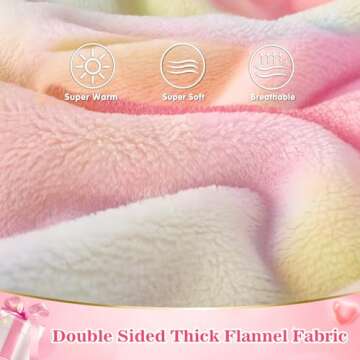 Waitu Wearable Blanket Sweatshirt Gifts for Women and Men, Warm and Cozy Rainbow Blanket Hoodie, Thick Flannel Hoodie Blanket with Sleeves, Blanket Robe for Adults and Kids