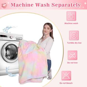 Waitu Wearable Blanket Sweatshirt Gifts for Women and Men, Warm and Cozy Rainbow Blanket Hoodie, Thick Flannel Hoodie Blanket with Sleeves, Blanket Robe for Adults and Kids