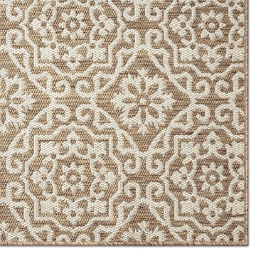 Nicole Miller New York Patio Country Danica Transitional Geometric Indoor/Outdoor Area Rug, Brown/Beige, 7'9"x10'2"