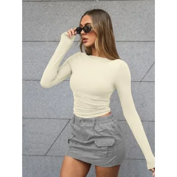 Trendy Queen Women's Boat Neck Long Sleeve Casual Top