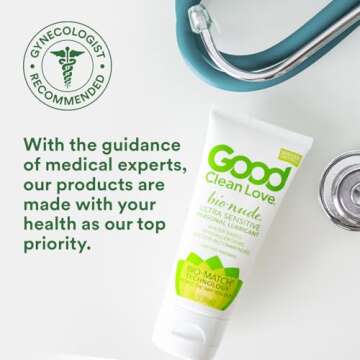 Good Clean Love BioNude Ultra Sensitive Personal Lubricant, Hypoallergenic Unscented & Unflavored Water-Based Lube, Safe for Adult Toys & Condoms for Men, Women, and Couples, 3 Oz