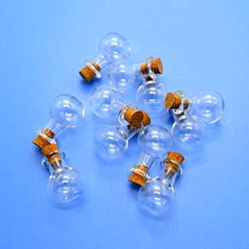 SHAOTONG 2ml Small Mini Glass Bottles Jars with Cork Stoppers.Wishing bottle drifting bottle wedding...
