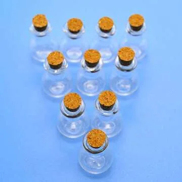 SHAOTONG 2ml Small Mini Glass Bottles Jars with Cork Stoppers.Wishing bottle drifting bottle wedding party DIY Etc. (D-20Pcs)