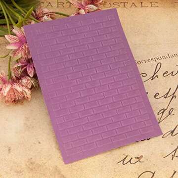 Welcome to Joyful Home 1PC Brick Background Embossing Folder for Card Making Floral DIY Plastic Scrapbooking Photo Album Card Paper DIY Craft Decoration Template Mold 10.8x14.5cm
