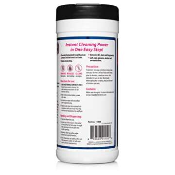 Endust for Electronics; Screen & Surface Cleaning Wipes, Great LCD and Plasma Wipes, 70 Wipes (11506)