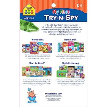 School Zone - My First Try-n-Spy® Workbook - Ages 5 to 7, Kindergarten to 1st Grade, Activity Pad, ...