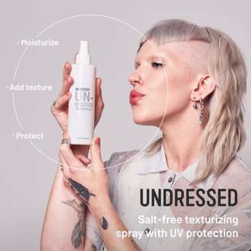 Hairstory Undressed, Texturizing Salt Free Hairspray, Ideal for All Hair Types, Beach Waves & UV Pro...