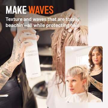 Hairstory Undressed, Texturizing Salt Free Hairspray, Ideal for All Hair Types, Beach Waves & UV Protection, Volumize & Enhance Hair Texture, 8oz