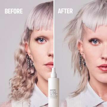 Hairstory Undressed, Texturizing Salt Free Hairspray, Ideal for All Hair Types, Beach Waves & UV Protection, Volumize & Enhance Hair Texture, 8oz