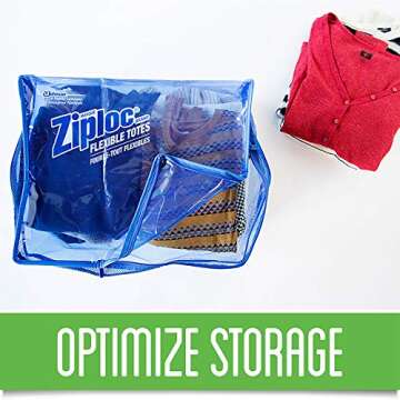 Ziploc Flexible Totes Clothes and Blanket Storage Bags, Perfect for Closet Organization and Storing Under Beds, Jumbo, 1 Count