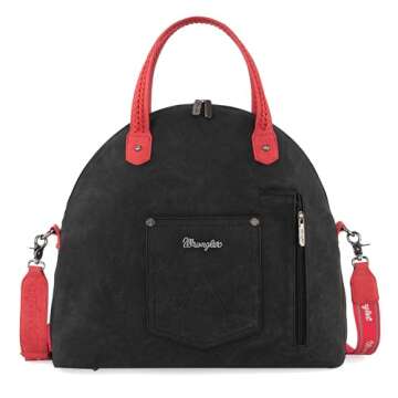 Wrangler Large Tote Bag for Women Weekender Bag Extra Handbag for Women Top handle Travel bag and Carry on bag With Double Zipper WG93G-2006BK
