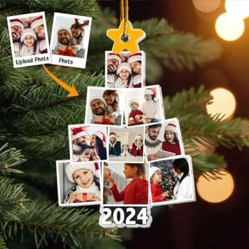 Macorner Personalized Photo Christmas Ornament for 2024