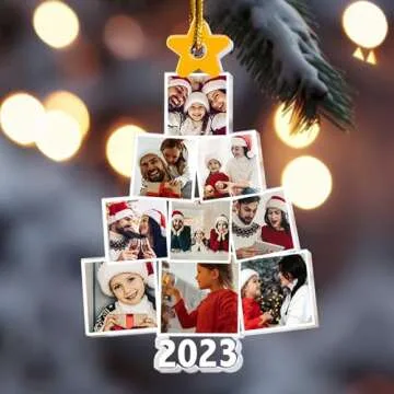 Macorner Personalized Photo Christmas Ornament for 2024