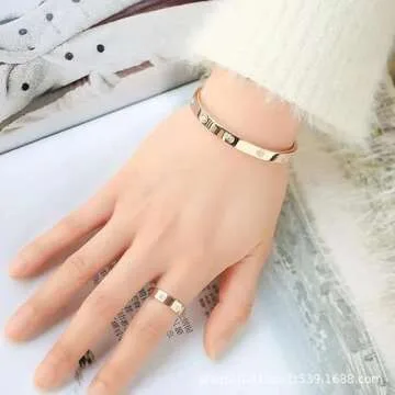 Love Friendship Ring 18K Gold White Gold Rose Silver Plated Cubic Zirconia Titanium Steel Stainless Steel Commitment Ring Wedding Jewelry Valentine's Day Sisters Friends Birthday Gift Ladies (8, gold)