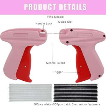 Quick Clothing Fixer, Mini Stitch Gun for Clothes, Mini Tagging Gun, Hemming Sewing Tool Kit with 6 ...