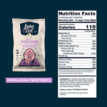 Lesserevil Himalayan Sweet Organic Popcorn - 35 Ounce Pack