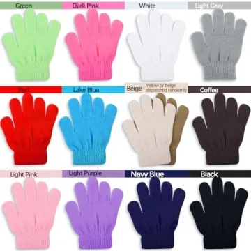 Cooraby 12 Pairs Kid's Winter Magic Gloves