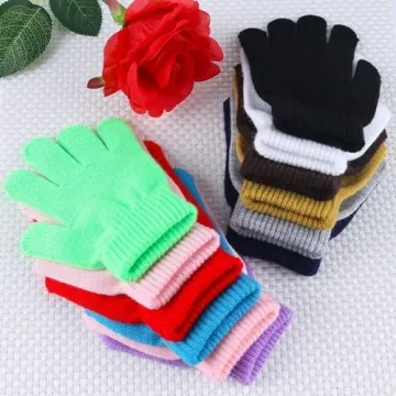 Cooraby 12 Pairs Kid's Winter Magic Gloves