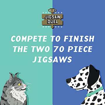 Ridley's Games: Pet Pride Cats vs Dogs Two 70-Piece Jigsaw Duel Puzzles | Race Against Your Friends to Complete Your Puzzle First | One Final Double-Sided Piece | Speed Puzzling