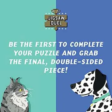 Ridley's Games: Pet Pride Cats vs Dogs Two 70-Piece Jigsaw Duel Puzzles | Race Against Your Friends to Complete Your Puzzle First | One Final Double-Sided Piece | Speed Puzzling