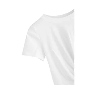 MakeMeChic Women's Summer Crop Top Solid Short Sleeve Twist Front Tee T-Shirt A-White S