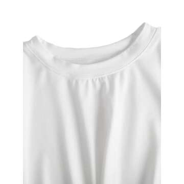 MakeMeChic Women's Summer Crop Top Solid Short Sleeve Twist Front Tee T-Shirt A-White S