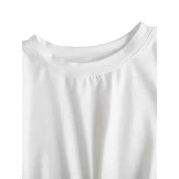 MakeMeChic Women's Summer Crop Top Solid Short Sleeve Twist Front Tee T-Shirt A-White S