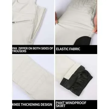 GSOU SNOW Women's Insulated Ski Bibs Waterproof Windproof