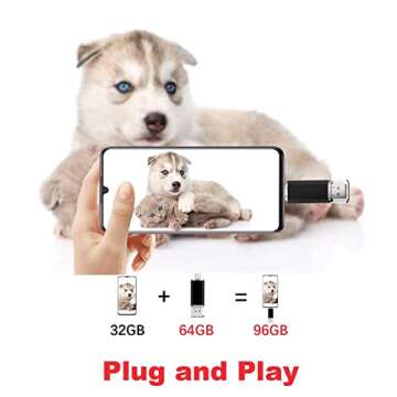 Vansuny 5 Pack 64GB USB C Flash Drive 2 in 1 OTG USB 3.0 + USB C Memory Stick with Keychain Dual Type C USB Thumb Drive Photo Stick Jump Drive for Android Smartphones, Computers, MacBook, Tablets, PC