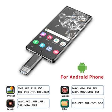 Vansuny 5 Pack 64GB USB C Flash Drive 2 in 1 OTG USB 3.0 + USB C Memory Stick with Keychain Dual Type C USB Thumb Drive Photo Stick Jump Drive for Android Smartphones, Computers, MacBook, Tablets, PC