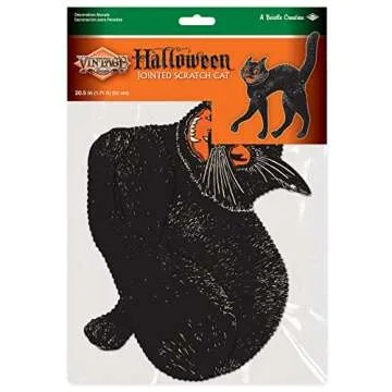 Beistle Jointed Scratch Cat - Black