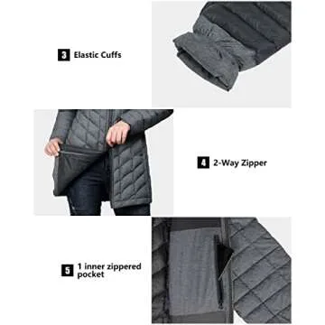 Lightweight Women's Long Puffer Coat for Winter Warmth